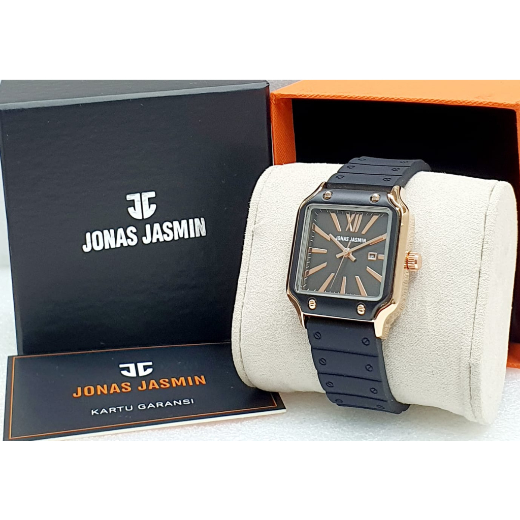 JAM TANGAN JONAS JASMIN ORIGINAL 2221 WANITA I100 RUBBER TANGGAL AKTIF DM 3.5CM FREE BOX &amp; BATERAI || JAM TANGAN FASHION JONAS JASMIN WANITA