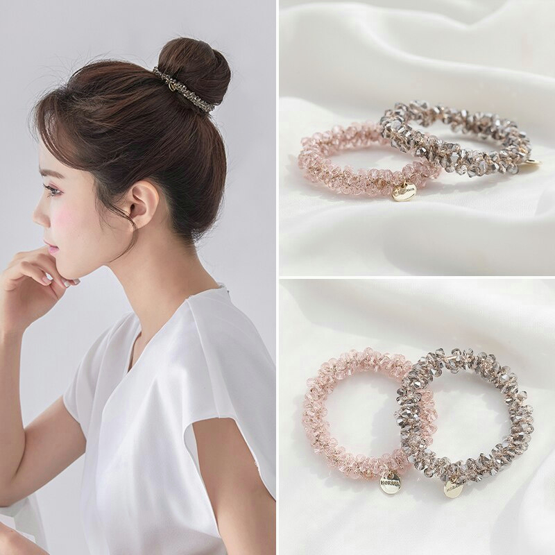 Inmorven Kamar Ikat rambut elastis aksen kristal mutiara gaya korea untuk wanita fashion SKU 109