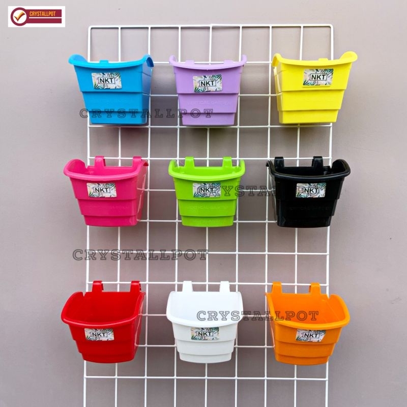 POT BUNGA TANAMAN NKT VERTICAL TEMPEL WARNA WARNI - NKT PELANGI SMALL