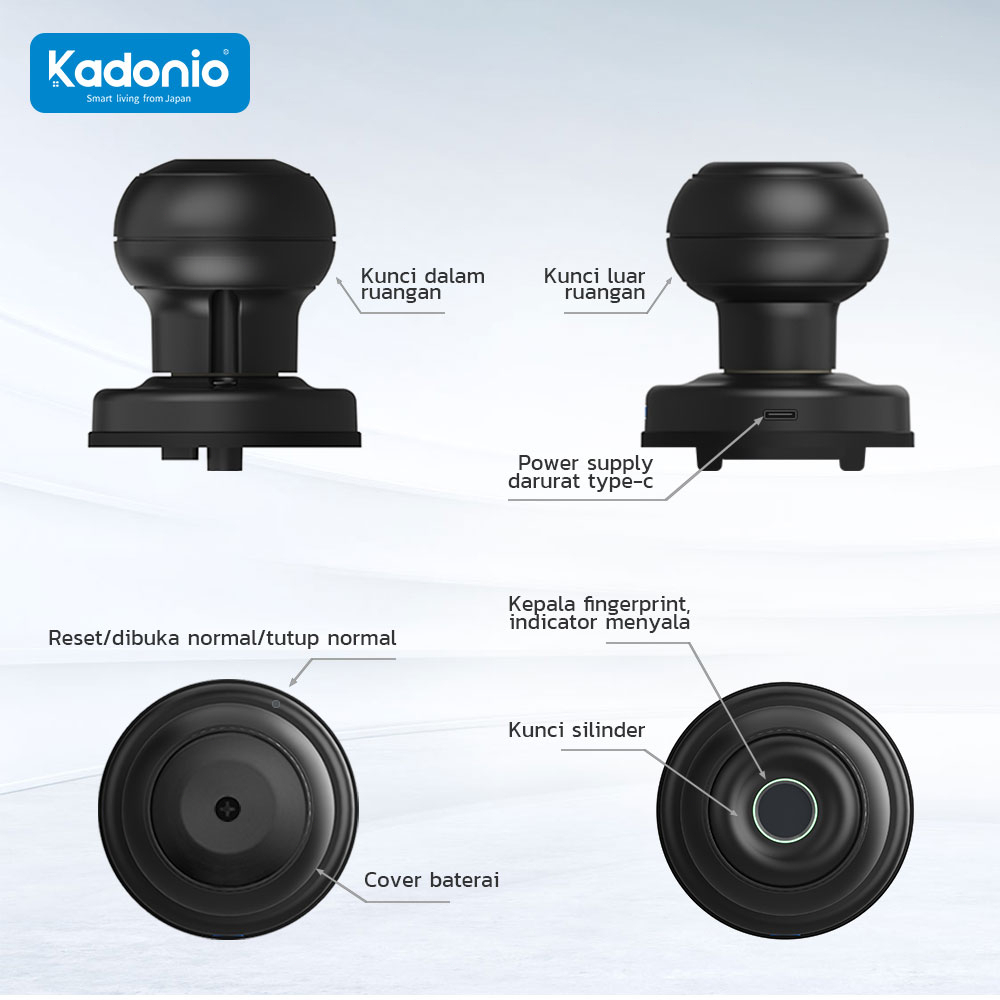 Kadonio tombol pintar sidik jari kunci Pintu TUYA Kontrol Bluetooth kunci pintu Sidik Jari Smart doorlock kunci pintu fingerprint
