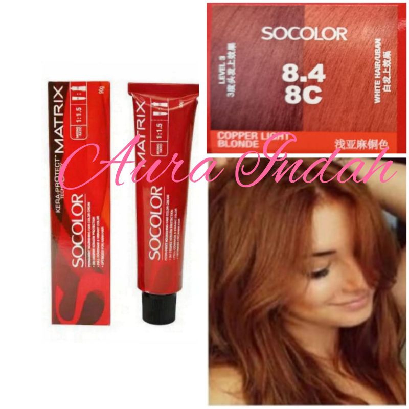 MATRIX SOCOLOR NO. 8.4 / 8C COPPER LIGHT BLONDE 90ML