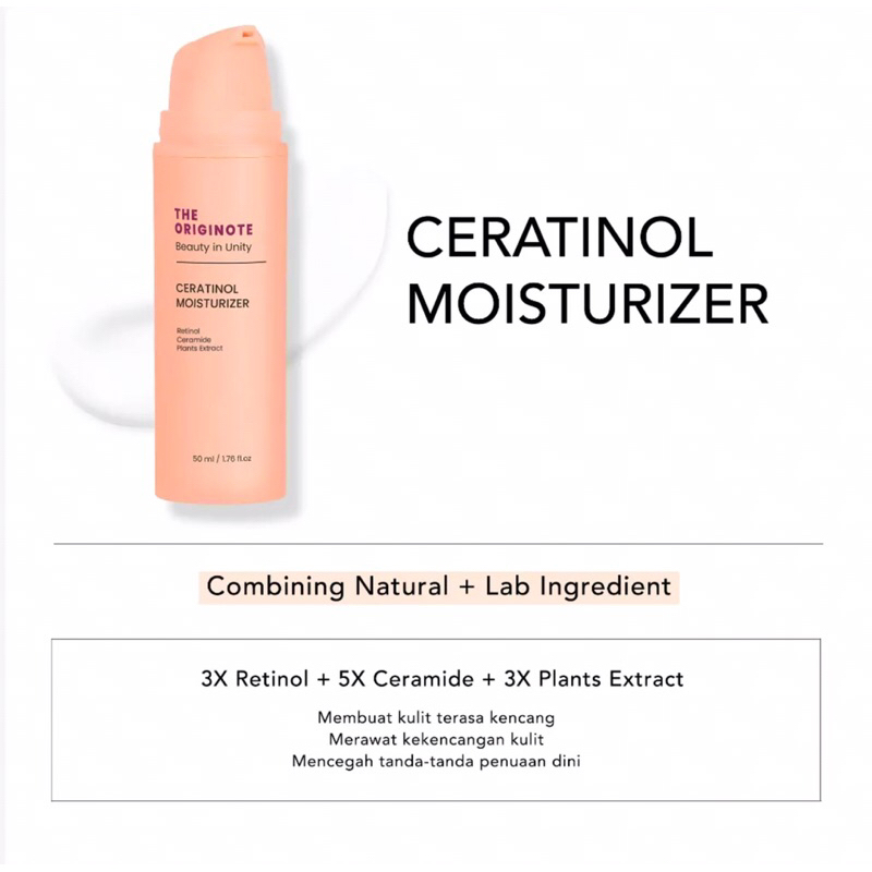 The Originote Ceratinol Moisturizer - Retinol Cream Gel Serum Pelembab Wajah Menyamarkan Garis Halus Mengencangkan Wajah with Retinol Ceramide【BPOM】