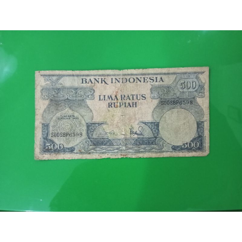 500 rupiah seri bunga 3huruf prefik SBP 6598 poor