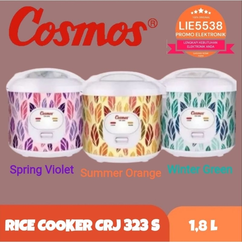 COSMOS CRJ-323S Rice Cooker Non Stick 1,8 L GARANSI RESMI