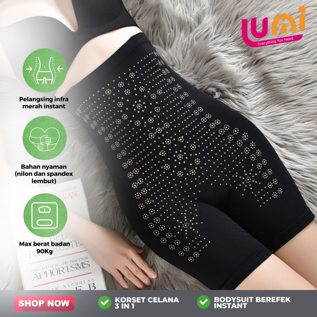 Korset Celana Infrared Pengencang Pinggang dan Pantat Pants InfraRed 3 in 1 Korset Stocking Pelangsing Perut Original