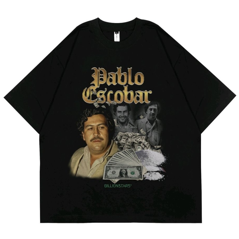 Kaos Pria Distro Original 100% T-SHIRT | KAOS OVERSIZE | PABLO ESCOBAR | BLACK | BILLIONSTARS | BOOT