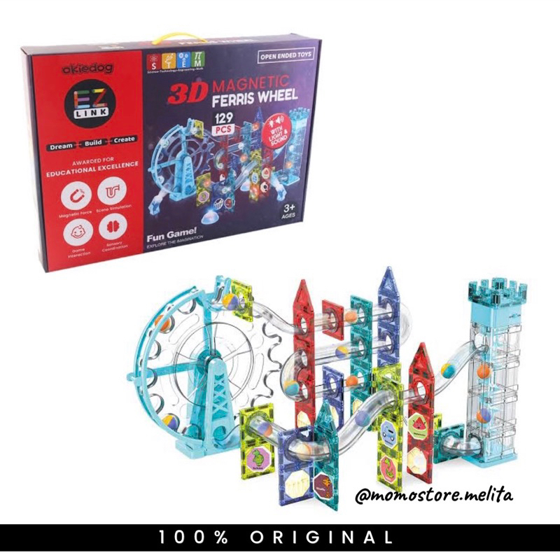 OKIEDOG EZLINK Magnetic Ferris Wheel 129pcs Mainan Magnet Anak Edukasi ORIGINAL