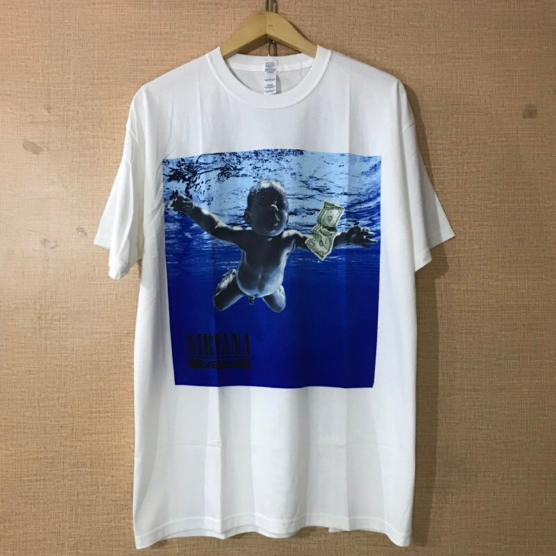 KAOS BAJU BAND NIRVANA IMPORT ORIGINAL KURT COBAIN GRUNGE NEVERMIND ALBUM VINTAGE DEADSTOCK PEARL JA