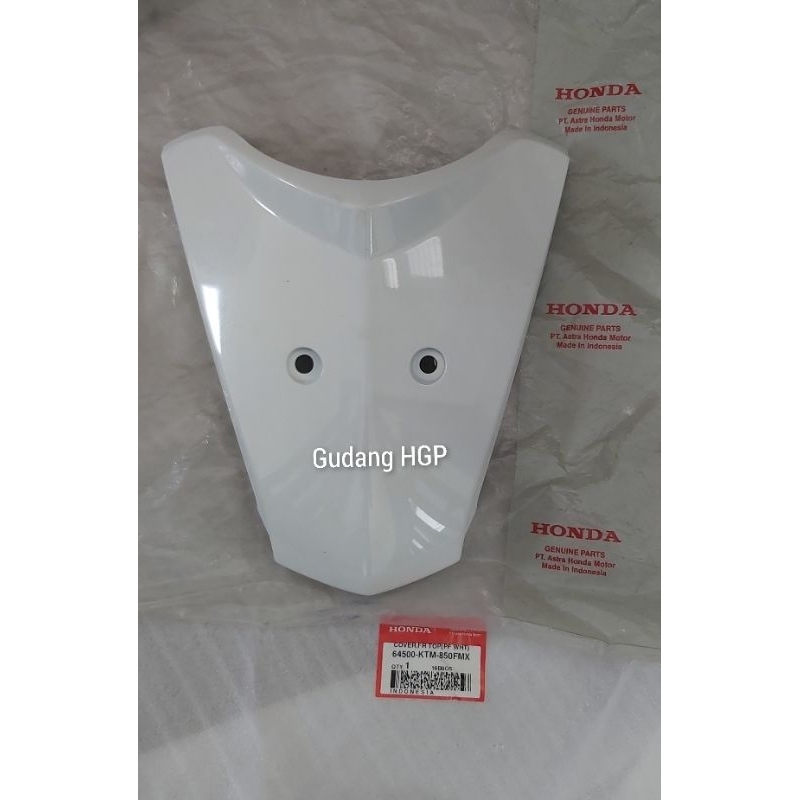 Cover Front Top PF WH White Panel Dasi Depan Honda Supra X 125 Lama 64500-KTM-850FMX Ori Honda Genui