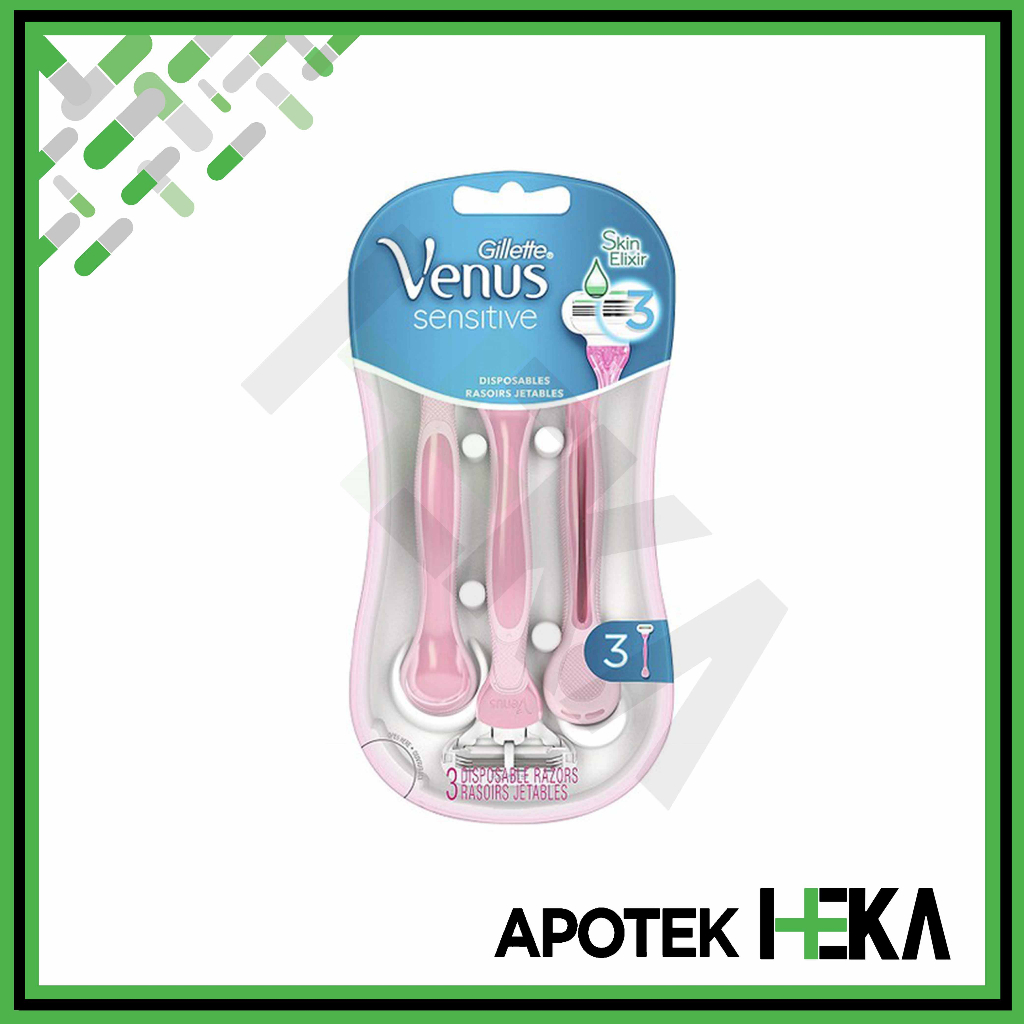 Gillette Venus Sensitive Disposable Razors isi 3 - Pisau Cukur Wanita (SEMARANG)