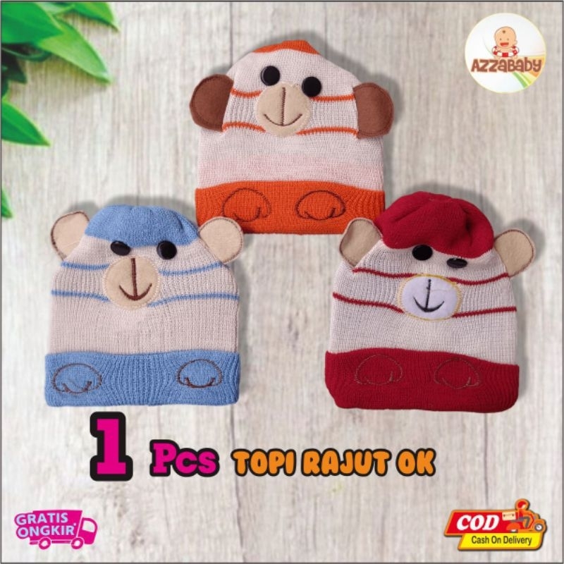 Topi Kupluk Bayi Rajut Karakter