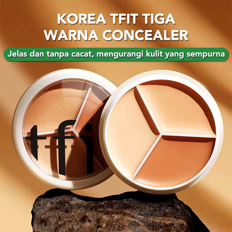 Korea Selatan Quran TFIT 3 Warna Concealer Full Cover Cream Concealer Matte Cover Lingkaran Hitam Palet Concealer