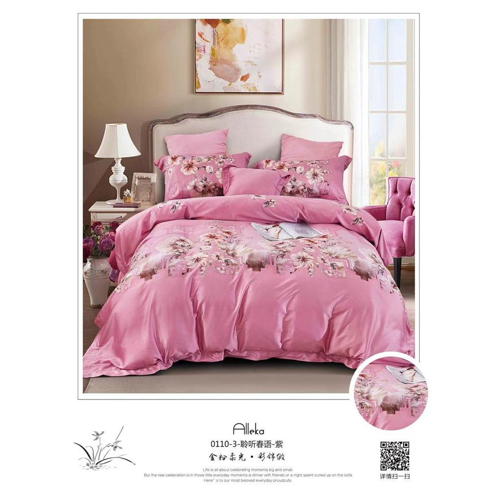 Kain Sprei Katun Jepang Hibiscus Pink