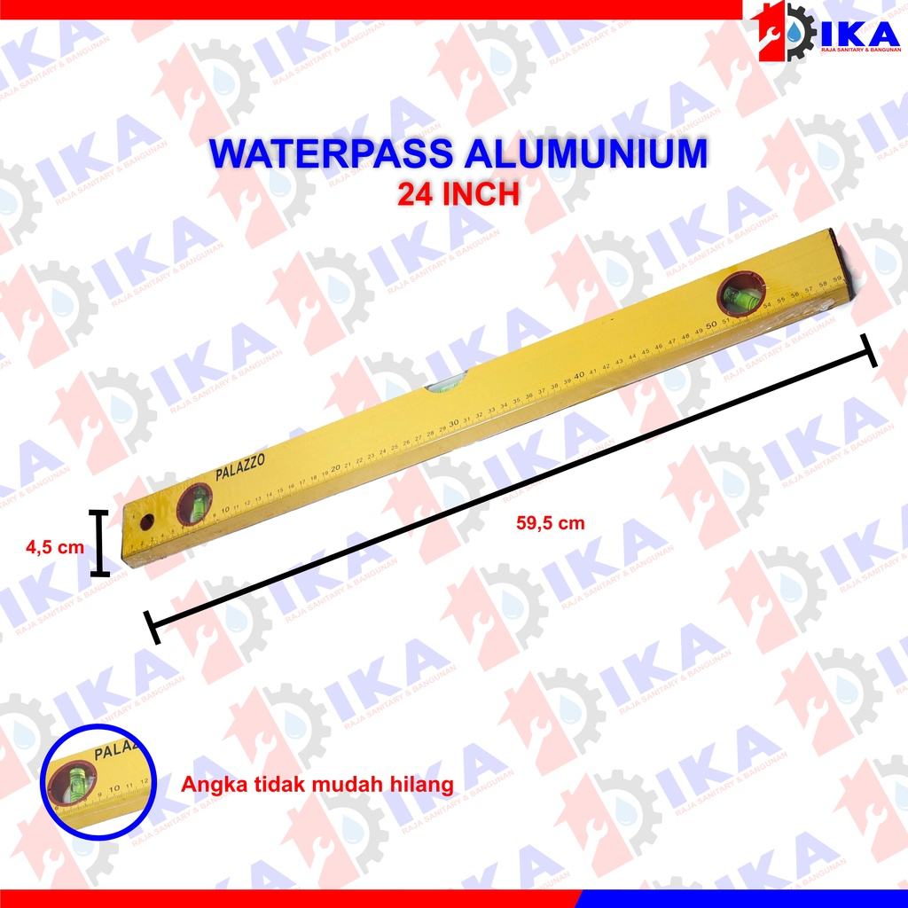 Waterpass Alumunium Allumunium Panjang 45 &amp; 60 cm - 18&quot; 24&quot; Alat pengukur Kemiringan Drajat Derajat Vertikal Horizontal Murah