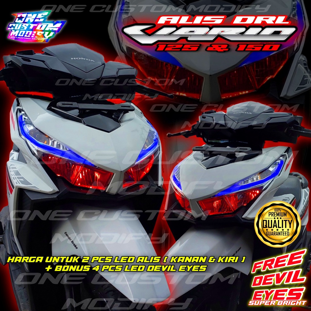LAMPU ALIS DRL LED  VARIO LED 125 150 LAMPU SENJA  VARIO 2015 2016 2017 BONUS DEVIL EYES