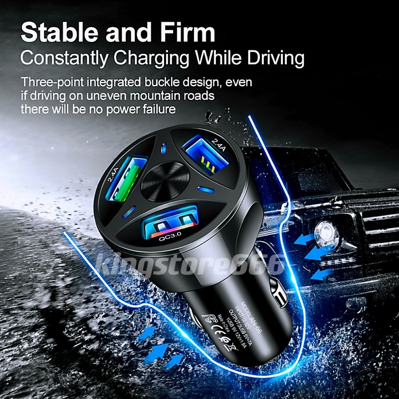 Casan Mobil Fast Charging 7A 3 Port USB Car Charger Quick Charge