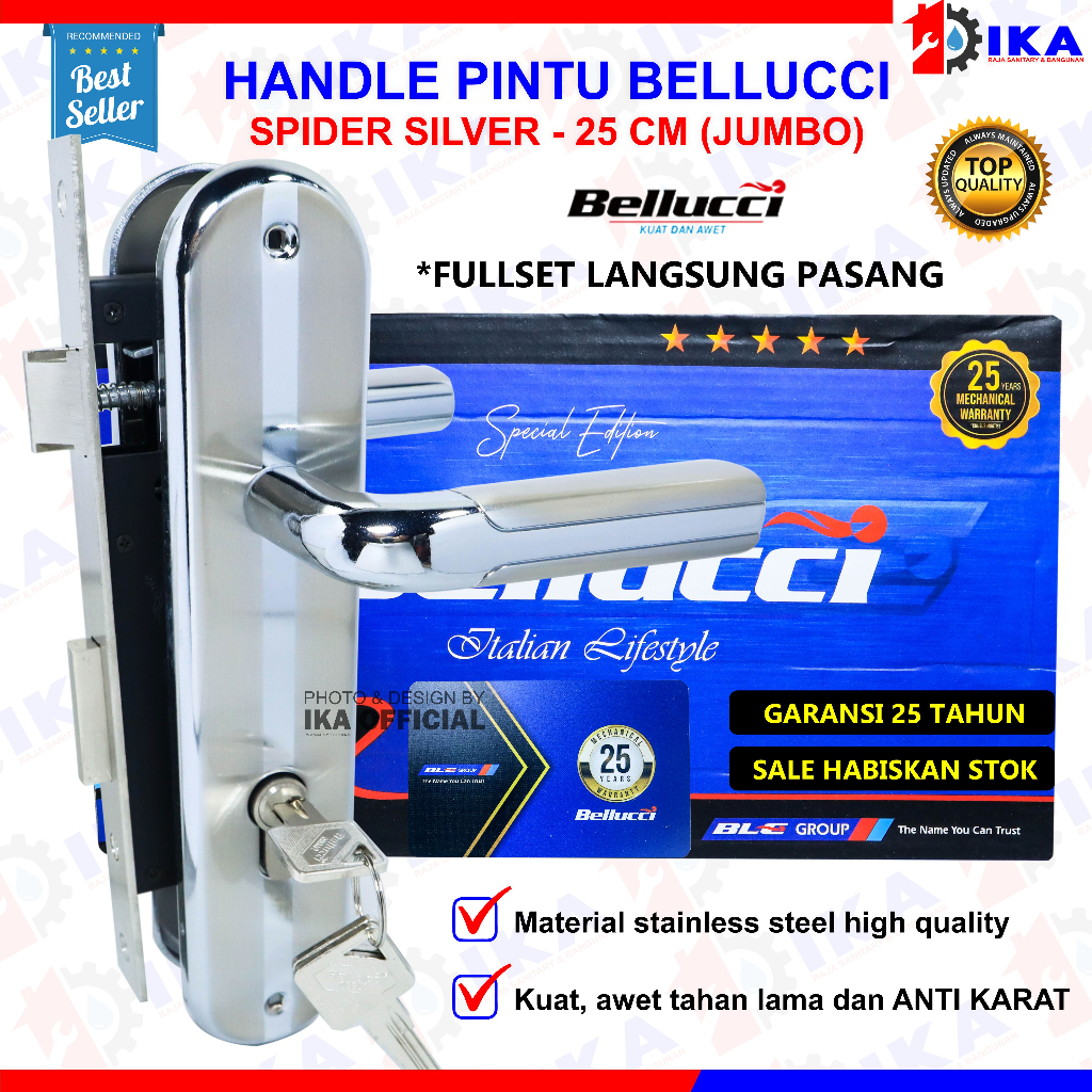 Kunci Pintu Besar Bellucci Spider NP Handle Besar Bellucci  Handle Stainless Handle pintu besar kunci pintu besar komplit