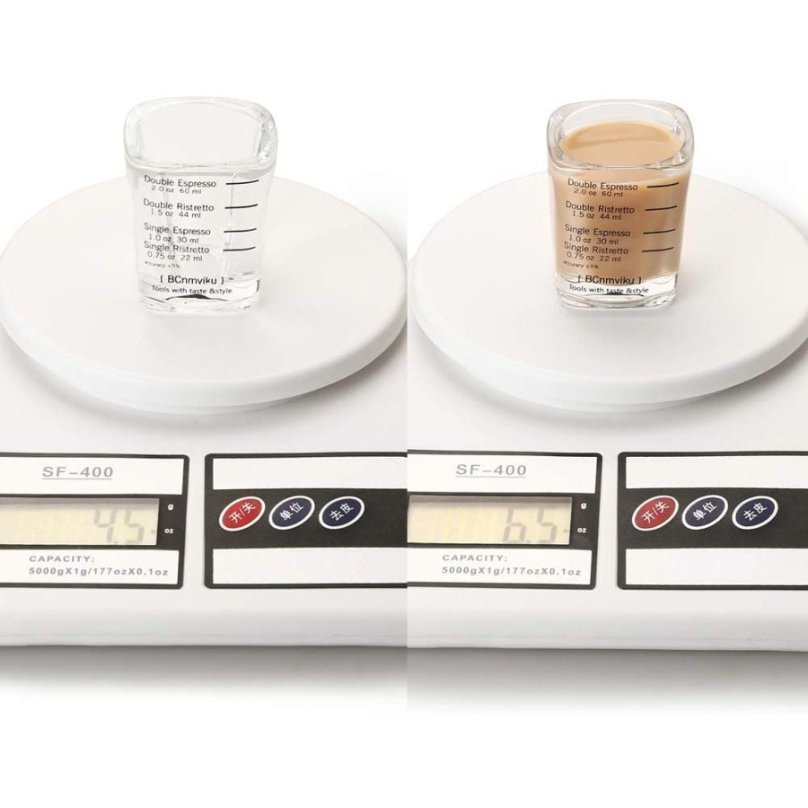 Gelas Sloki Espresso 60ml - Gelas Ukur Kaca Kotak - Gelas Takar kopi