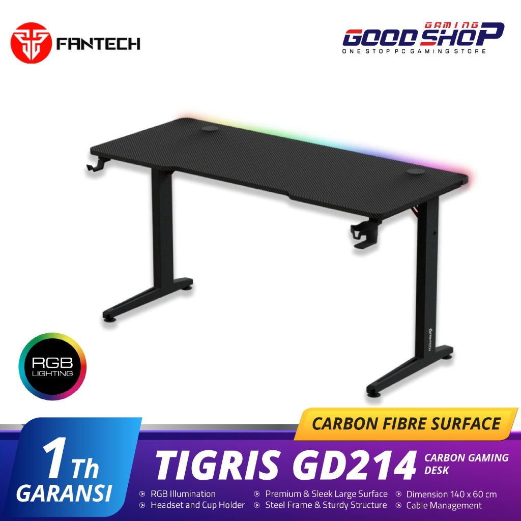 Meja Komputer/Meja Gaming Fantech GD214 Tigris Carbon Gaming Desk RGB