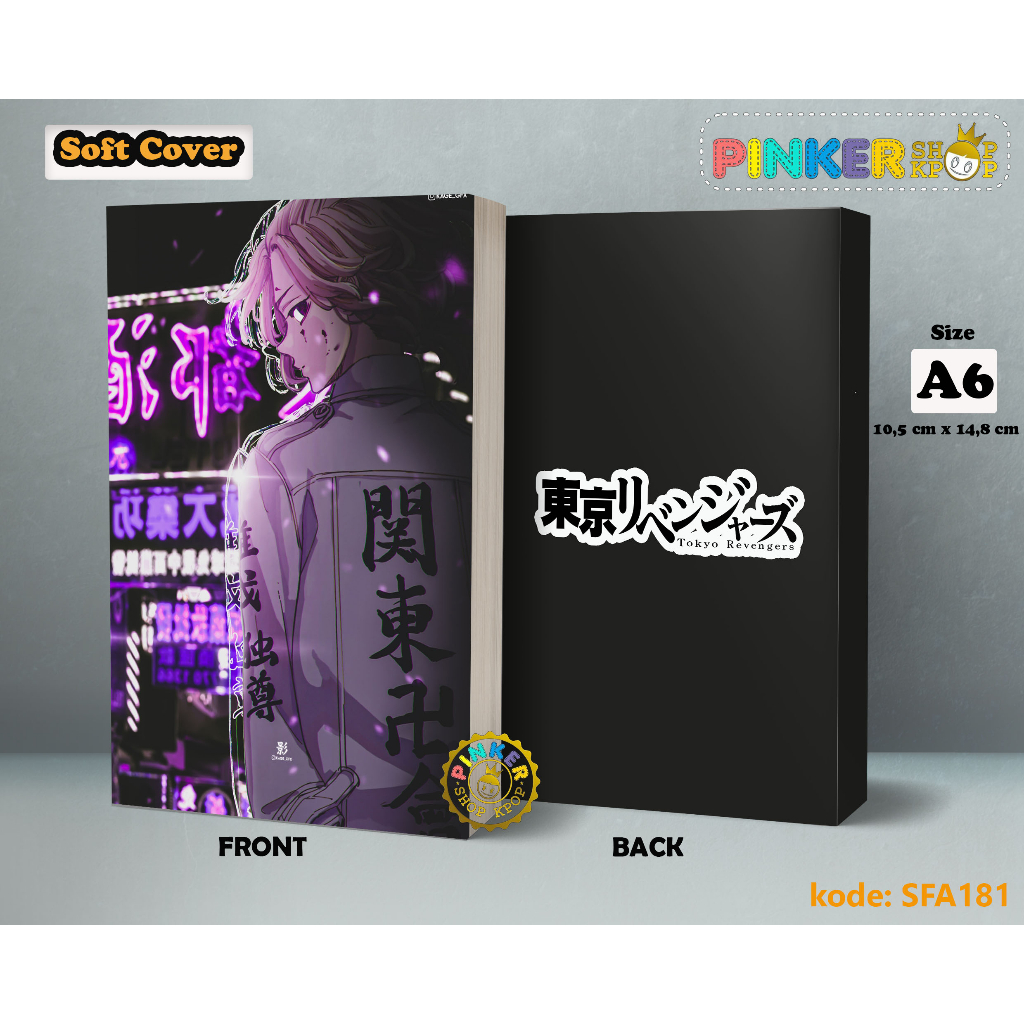 (SFA181) Pocket Note Anime Tokyo Revengers Mikey Manjiro 3 Softcover A6/A5 Buku Tulis catatan Notes Agenda Planner Jurnal