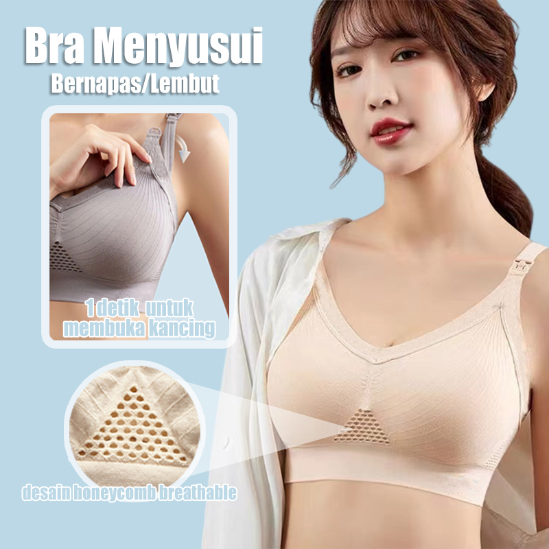 Angel Mommy Bra Menyusui Tanpa Kawat Bh Menyusui Jumbo Kancing Depan Bahan Katun Nursing Bra 938