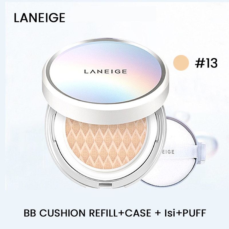 [READY STOCK] LANEIGE - BB Cushion Foundation/ BB Cream /Whitening SPF50+ PA+++( Refill+Case + Isi + Puff ) 100% Asli KOREA