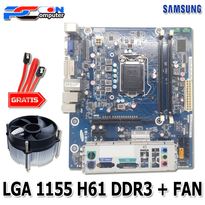 Mainboard motherboard mobo LGA 1155 H61 OEM + FAN