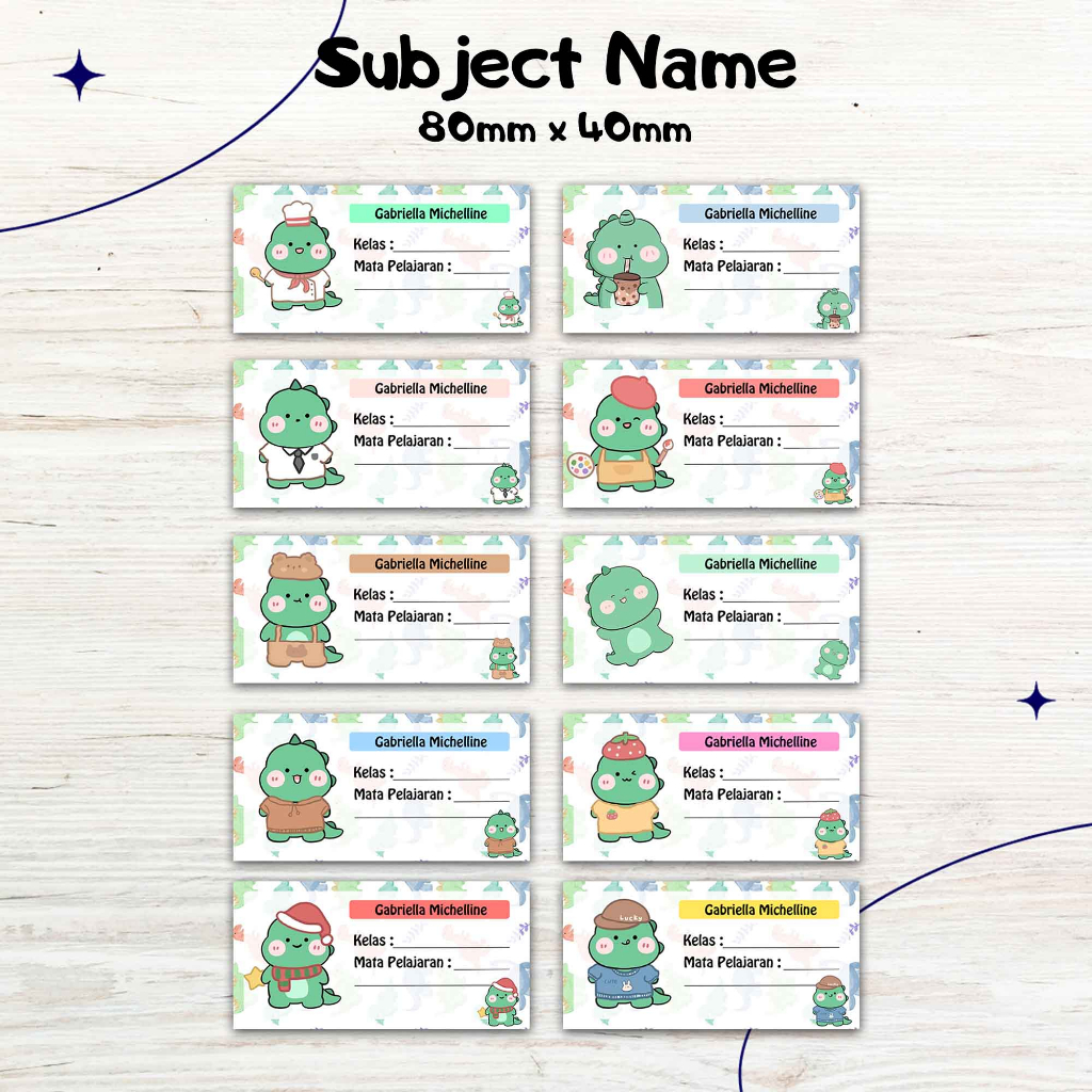 

STIKER NAMA BUKU PELAJARAN BISA CUSTOM NAMA ANAK (ISI 35 PCS) TANPA PREORDER