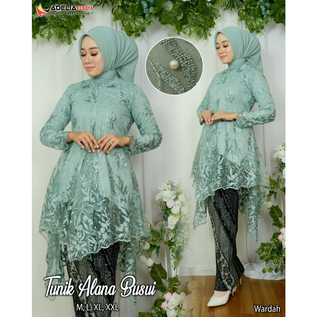 ADE&gt; STELAN TUNIK ALANA BUSUI - KEBAYA TUNIK TULLE - STELAN KEBAYA PESTA CANTIK - KEBAYA WISUDA MODERN - KEBAYA TERLARIS COCOK UNTUK ACARA PESTA DAN KONDANGAN