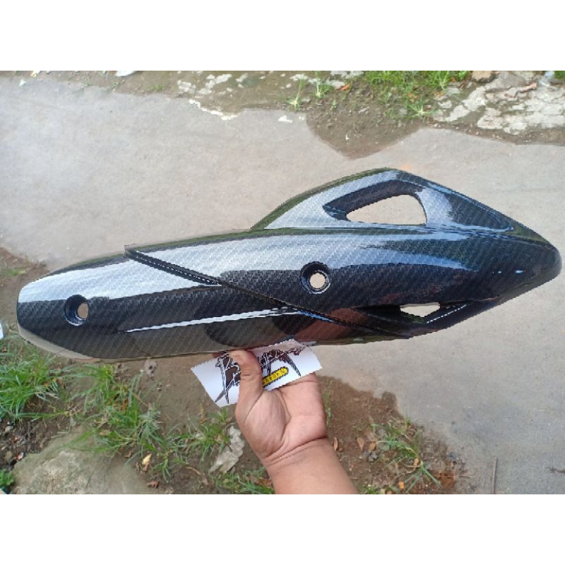 tutup cover tameng knalpot PCX 150 carbon karbon 5 dimensi original bozooka