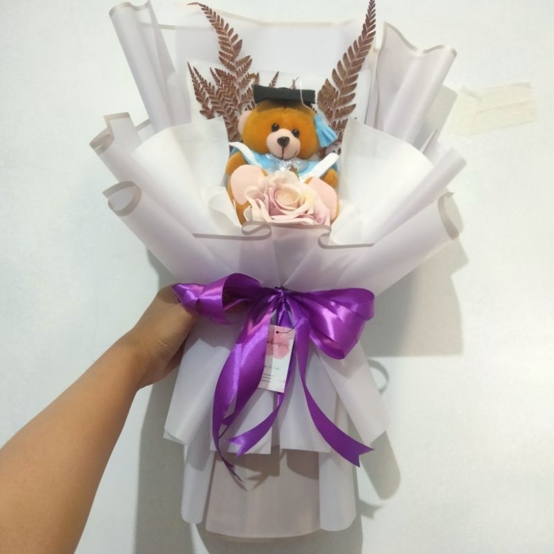 bucket/bouquet boneka+bunga