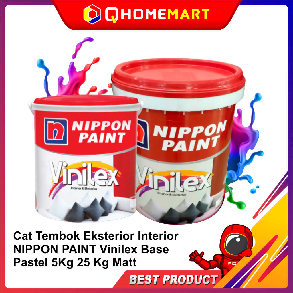 Cat Tembok Eksterior Interior NIPPON PAINT Vinilex Base Pastel 5Kg 25 Kg Matt