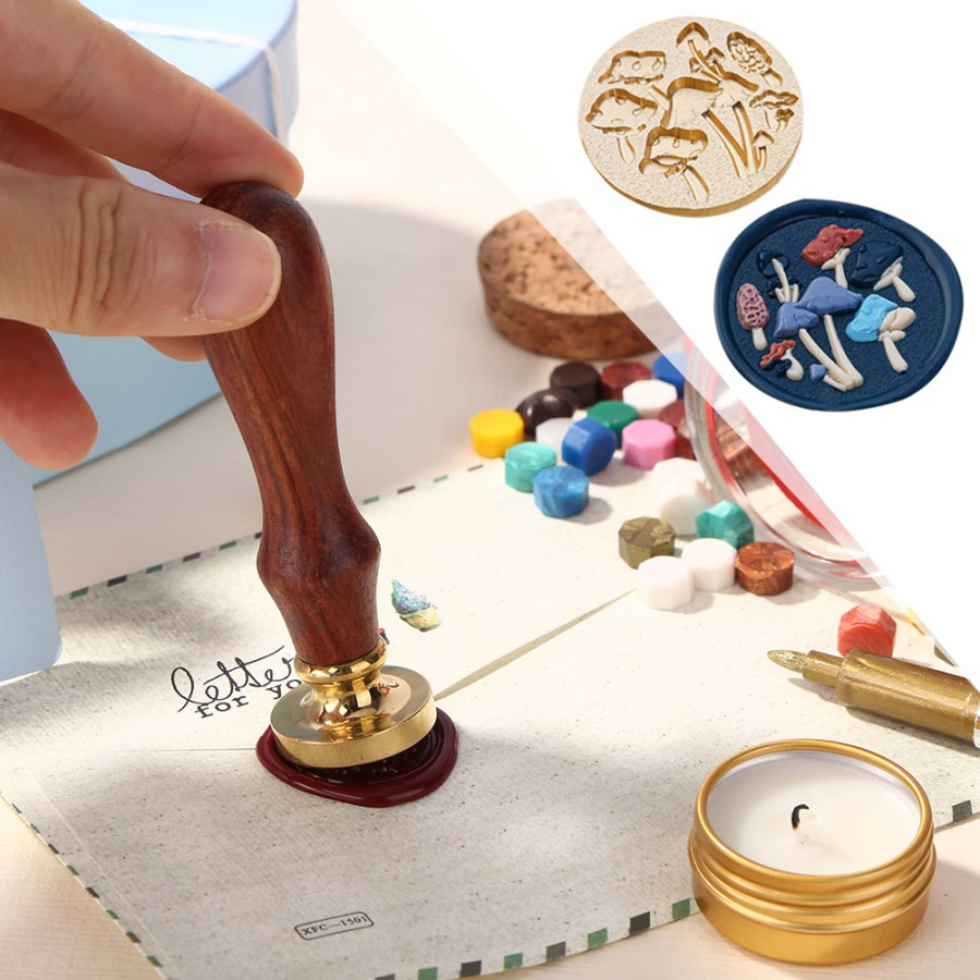 Sealing Wax Stamp with Wood Handle - Flower Series