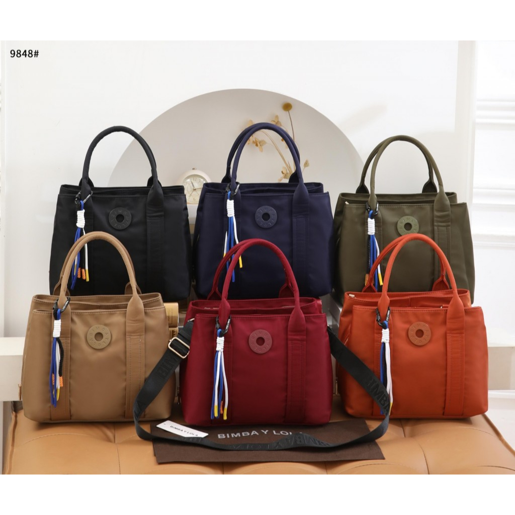 9848 Nylon Shopper 3Zipper MODEL BARU HANDLE BAG KUALITAS BAGUS HB