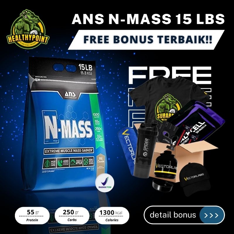 ANS N Mass 15 Lbs N-MASS Nmass Weight Gainer 15lbs