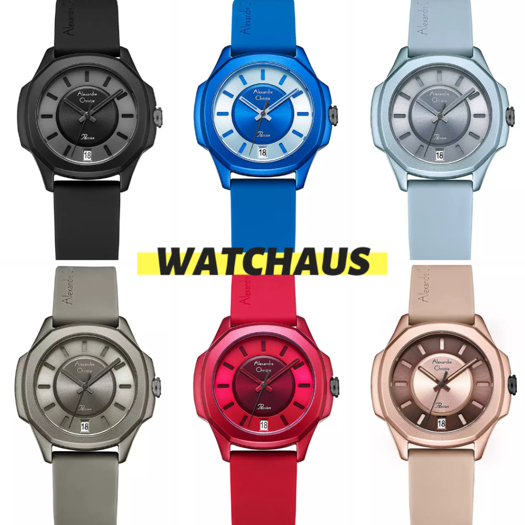 JAM TANGAN WANITA ALEXANDRE CHRISTIE AC2A11 AC 2A11 LDR PASSION ANALOG RUBBER STRAP