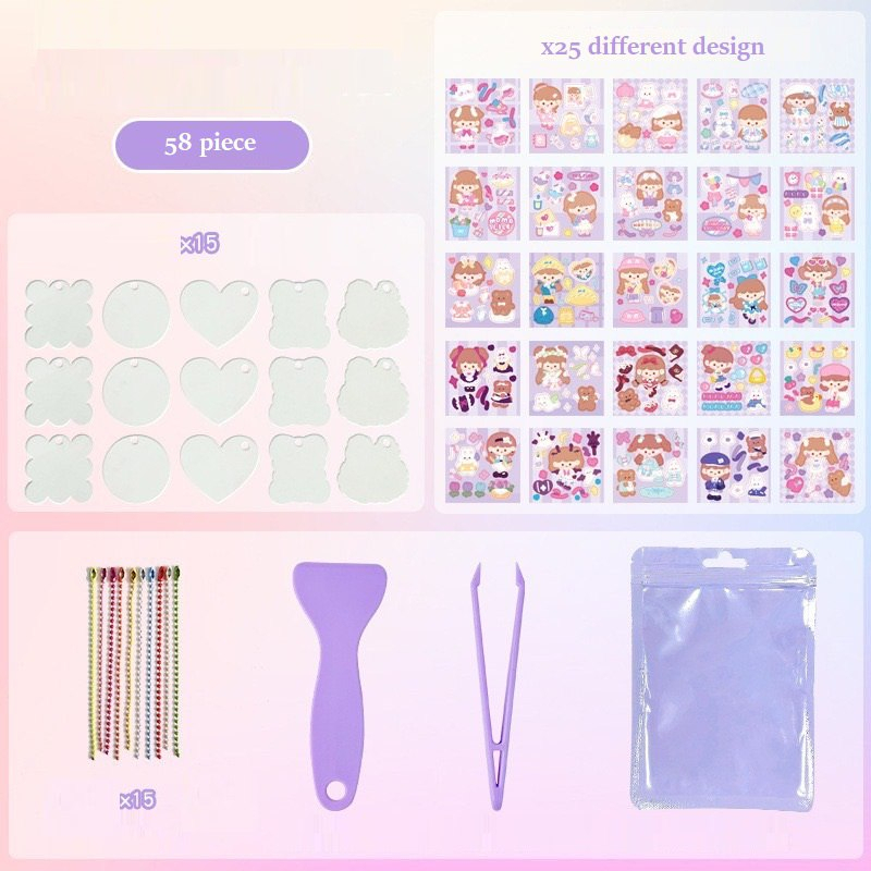 LIN130 - Stiker Set 5in1 Isi 23pc Motif Kartun Korea Lucu Anti Air Dekorasi Handbook Scrapbook DIY Waterproof