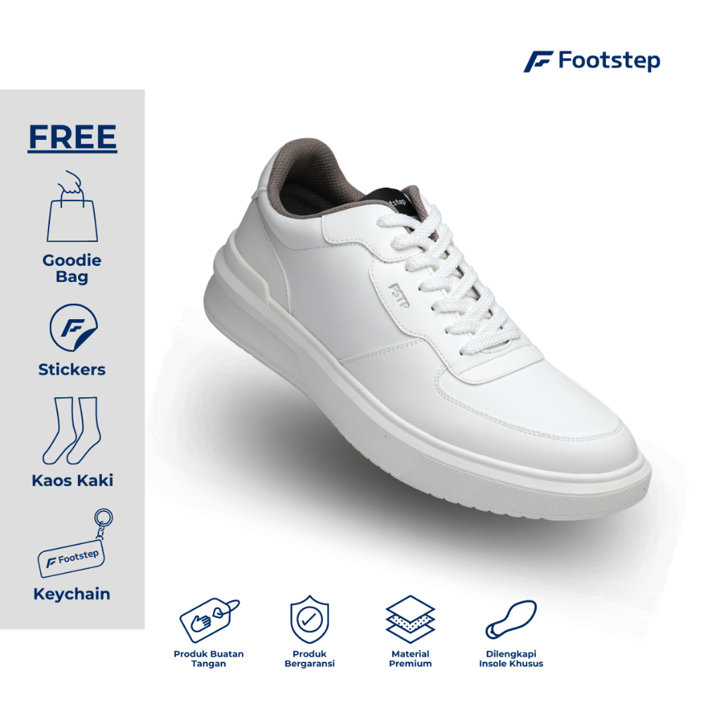 Footstep Footwear Sepatu Pria Sneakers Alpen Full White Original Shoes