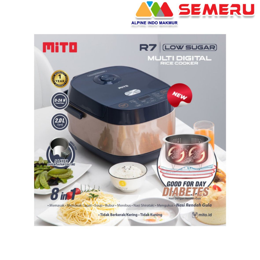 MITO MULTI DIGITAL RICE COOKER 8 IN 1 R-7 LOW SUGAR