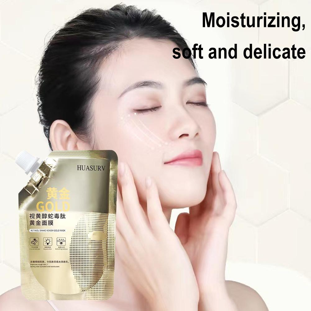 【COD】100ML Retinol Masker Emas Peptida Racun Ular Pelembap Perawatan Kulit Masker Perawatan Kulit Kontrol Minyak Anti Penuaan Pelembab Bening RETINOL SNAKE VENOM GOLD MASK