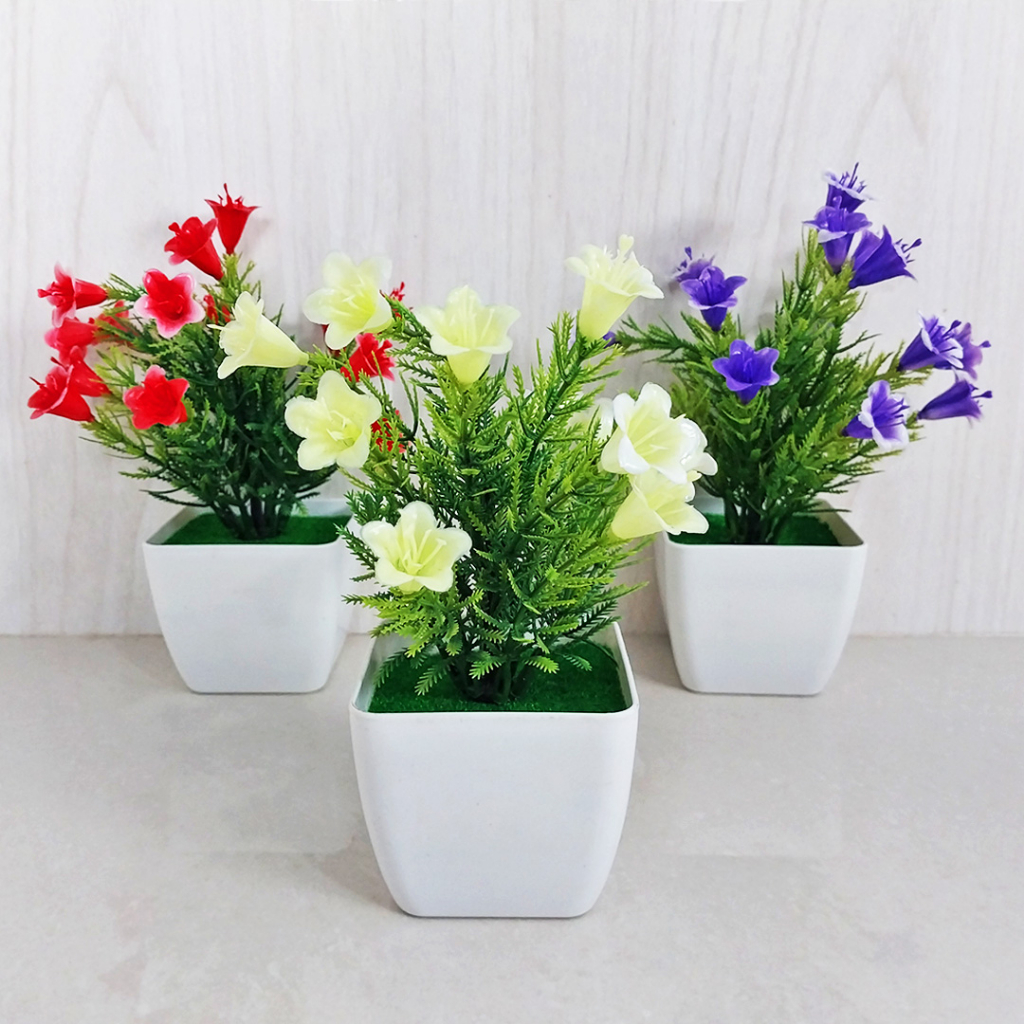 Bunga Hias Plastik Bunga Hiasan Ruang Rumah Bunga Hias Mini Palsu Artificial Flowers Pot Tanaman Bunga Hias PBP10