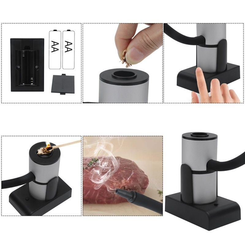 Food Smoker Smoking Gun Professional Smoke Infuser Untuk Camping / BBQ / Piknik