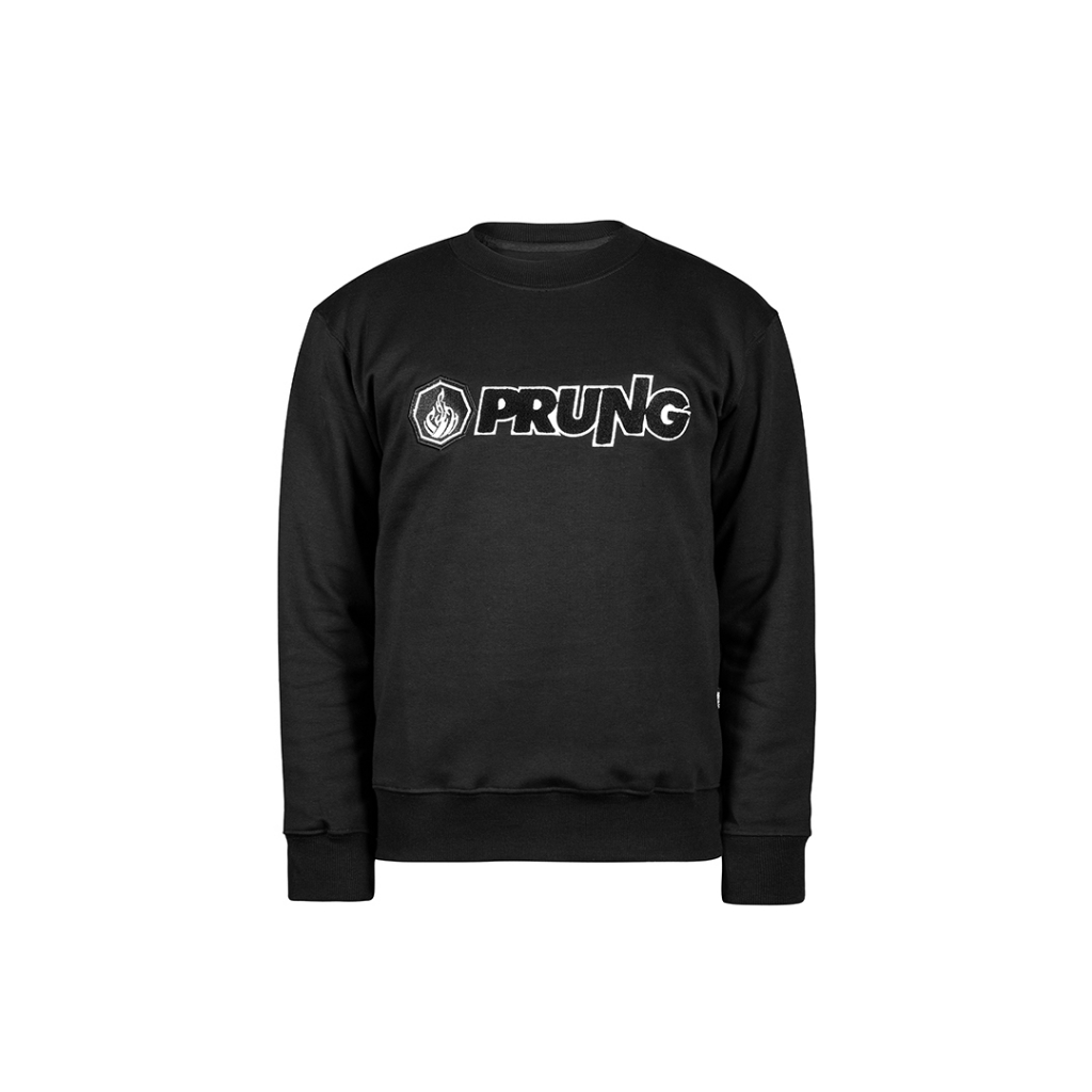 Prung Rocra Sweater Warna Hitam Crewneck Football Cauals Hooligans