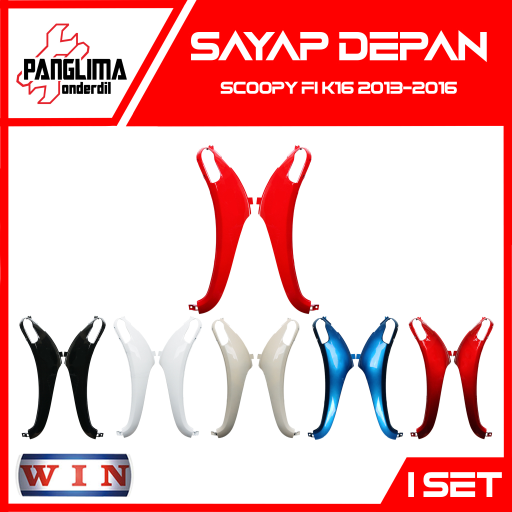 Cover Sayap Depan Scoopy FI K16 2013-2014-2015-2016 Pelindung Kaki Luar Legshield Samping Body Bodi Merk Win