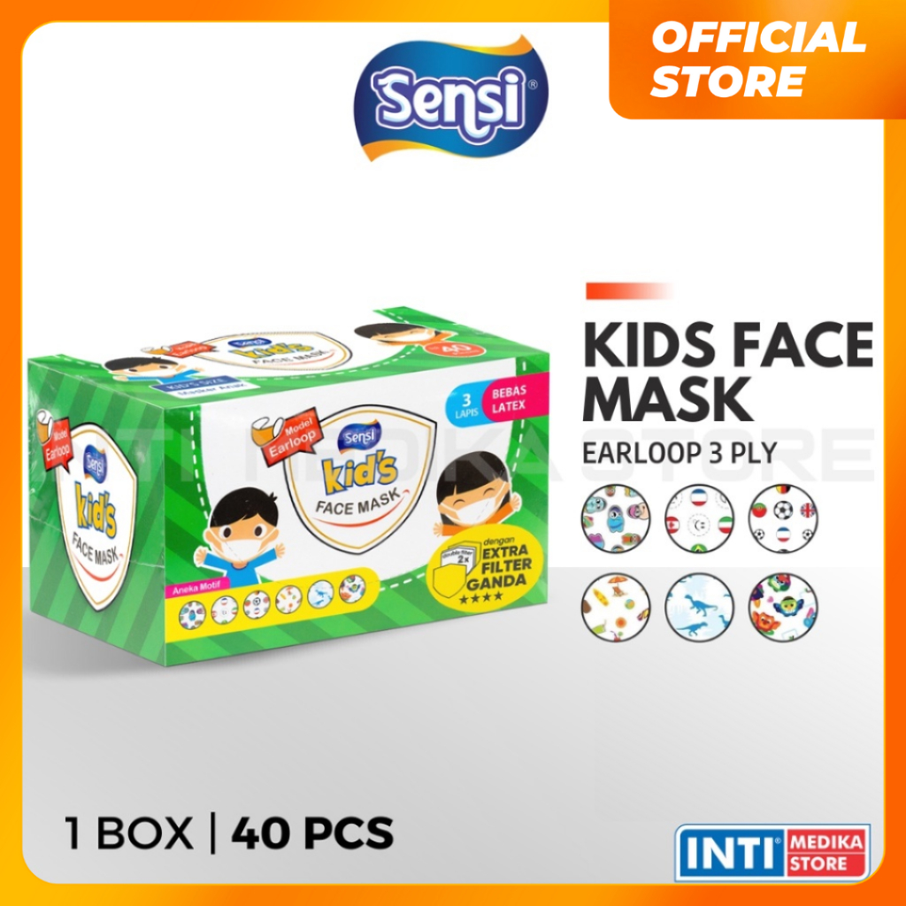 SENSI - Masker Sensi Anak 3 Ply Earloop | Masker Anak 3 Ply