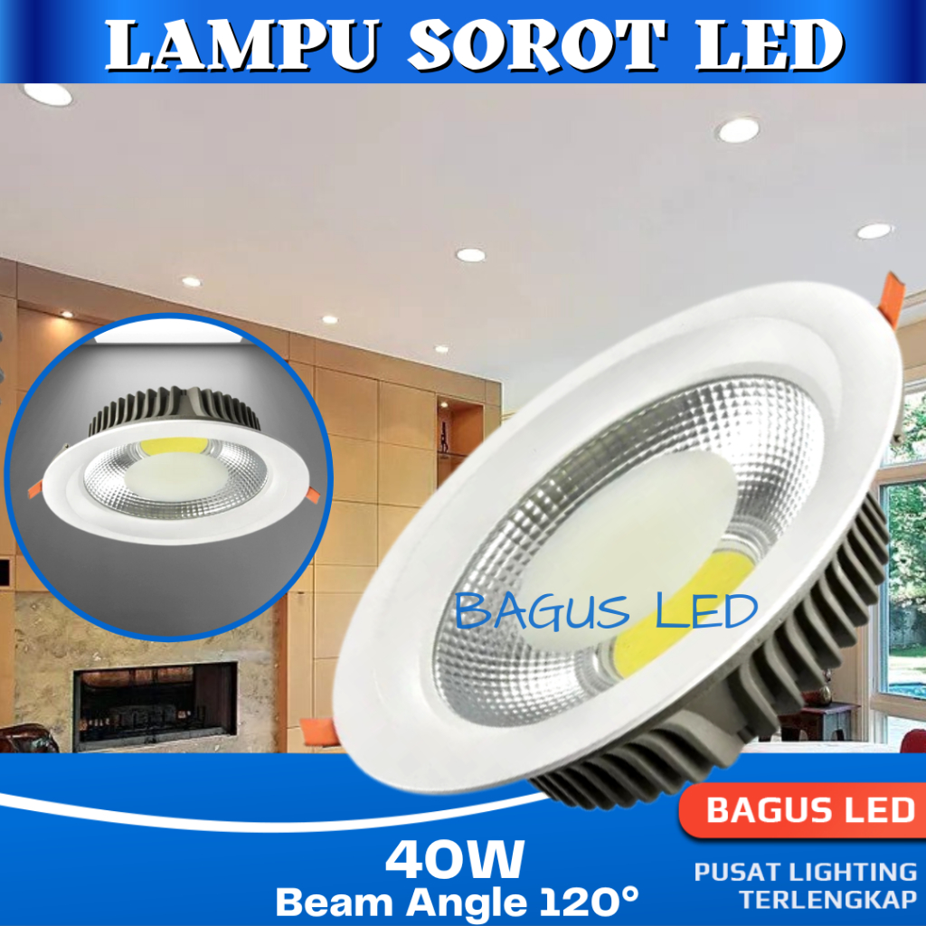 Lampu Sorot LED Plafon COB Spot Light 40W Super Terang