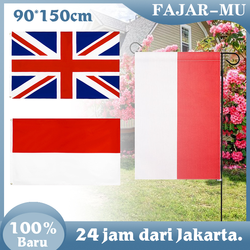 Bendera Indonesia Merah Putih Ri Bendera Kain Satin 90*150cm Bendera Inggris / Union Jack / British 