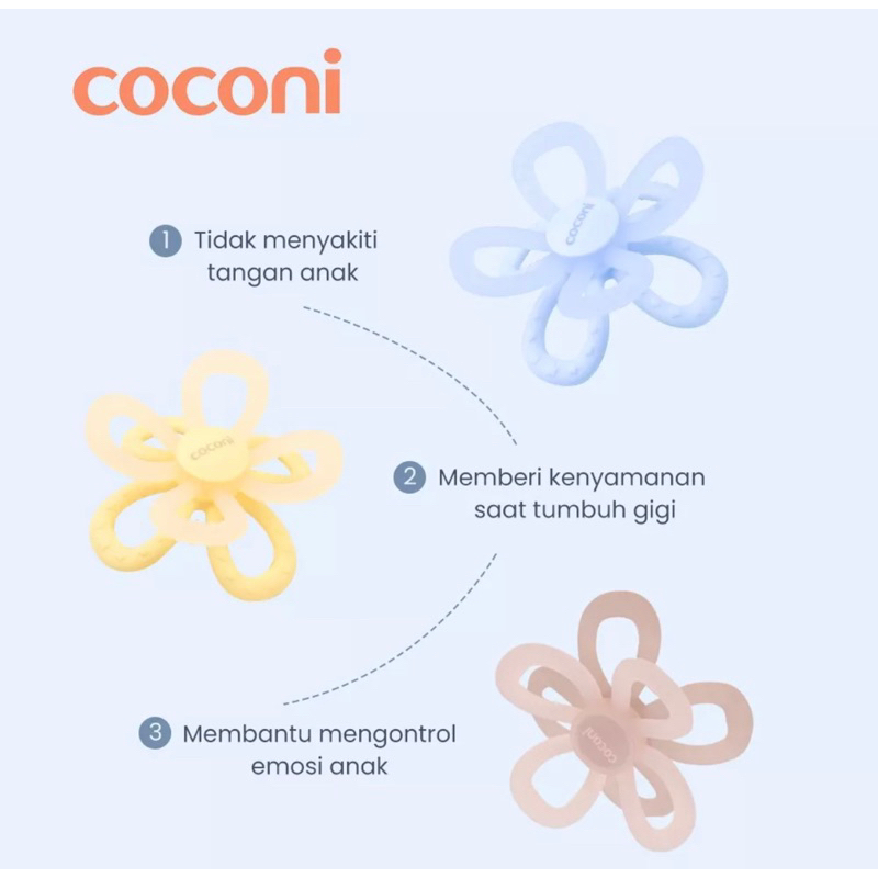 Coconi Manhattan Toy Sensory Teether with Case / Gigitan Bayi Silicone Lembut