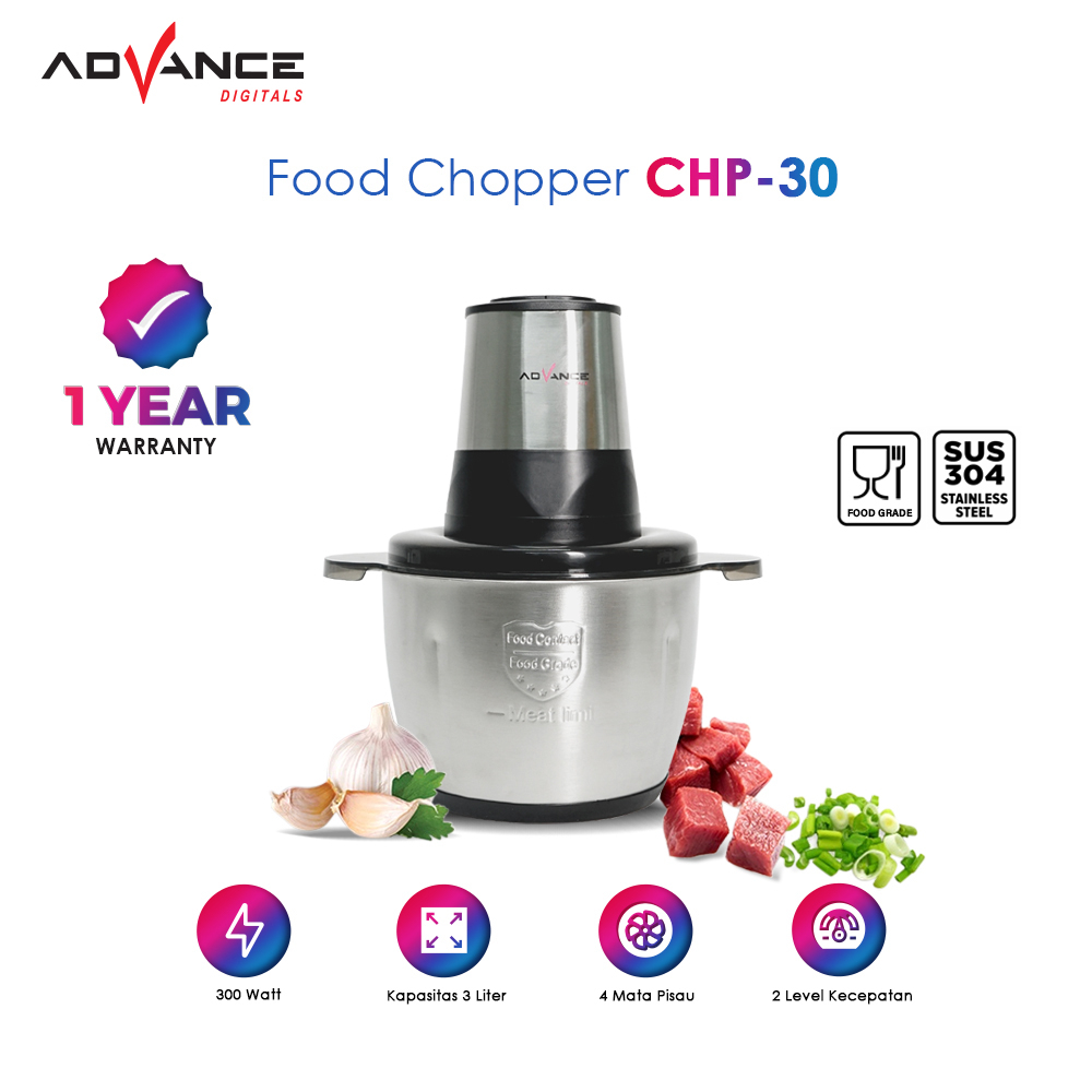 ADVANCE Food Chooper Penggiling Daging Sayur Buah-buah Chopper ukuran 3 Liter CHP-30