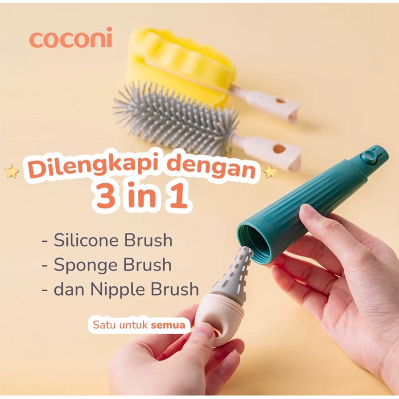 Coconi Baby Bottle Brush Complete Set Sikat Botol Bayi